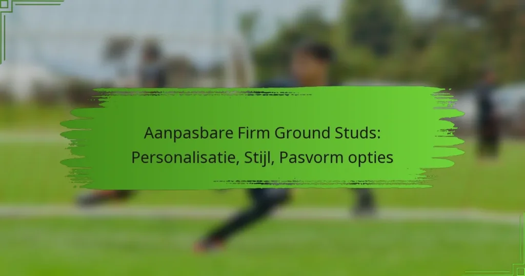 Aanpasbare Firm Ground Studs: Personalisatie, Stijl, Pasvorm opties
