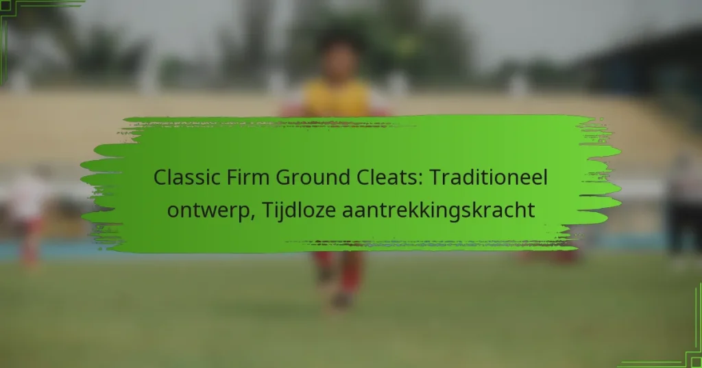 Classic Firm Ground Cleats: Traditioneel ontwerp, Tijdloze aantrekkingskracht