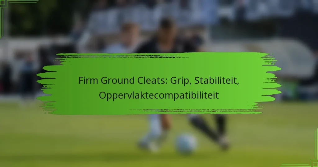 Firm Ground Cleats: Grip, Stabiliteit, Oppervlaktecompatibiliteit