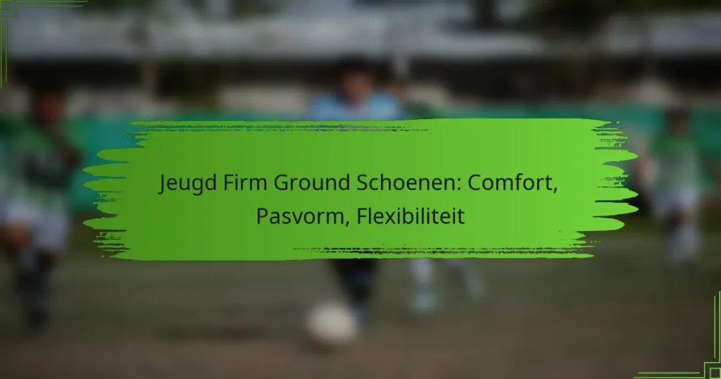 Jeugd Firm Ground Schoenen: Comfort, Pasvorm, Flexibiliteit