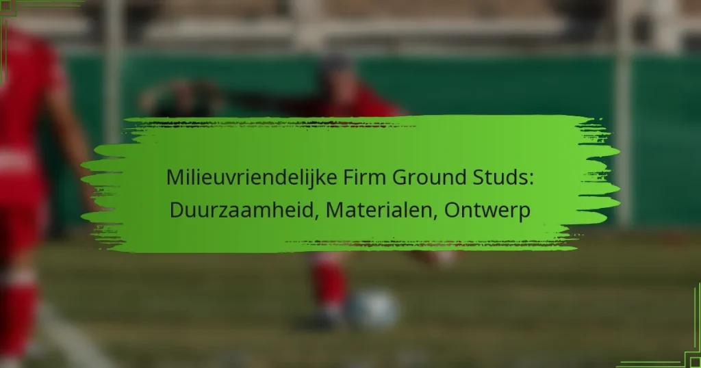 Milieuvriendelijke Firm Ground Studs: Duurzaamheid, Materialen, Ontwerp