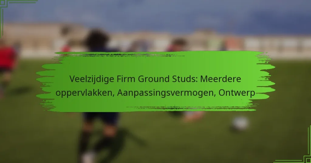 Veelzijdige Firm Ground Studs: Meerdere oppervlakken, Aanpassingsvermogen, Ontwerp