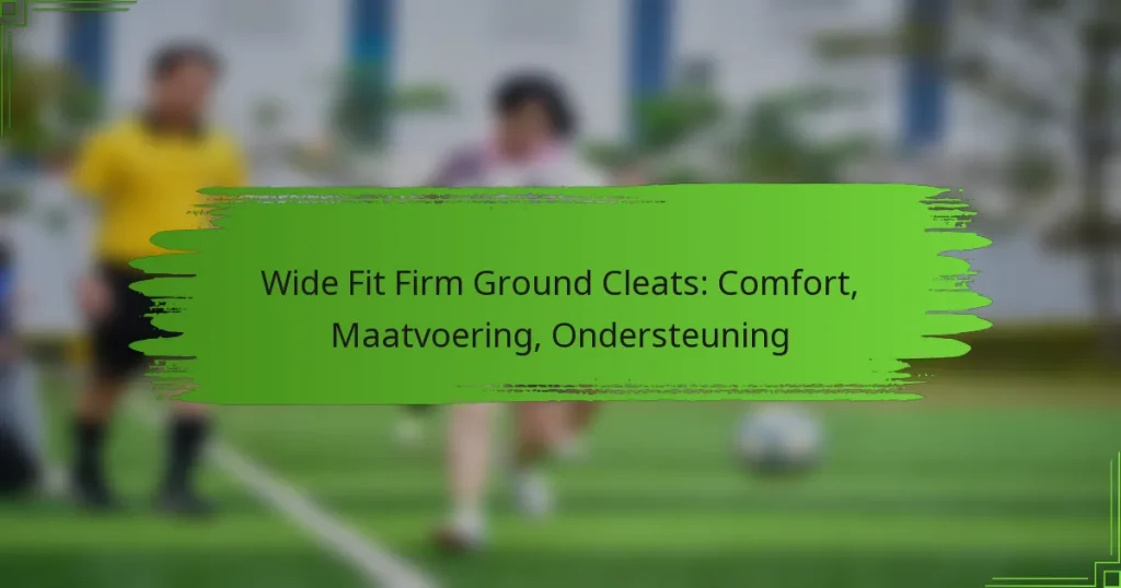 Wide Fit Firm Ground Cleats: Comfort, Maatvoering, Ondersteuning