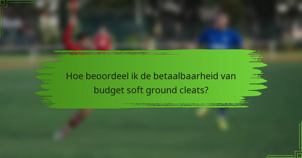 Hoe beoordeel ik de betaalbaarheid van budget soft ground cleats?