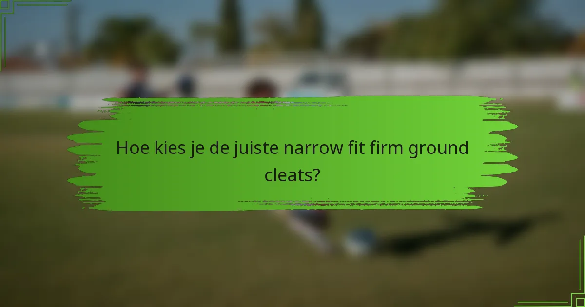 Hoe kies je de juiste narrow fit firm ground cleats?