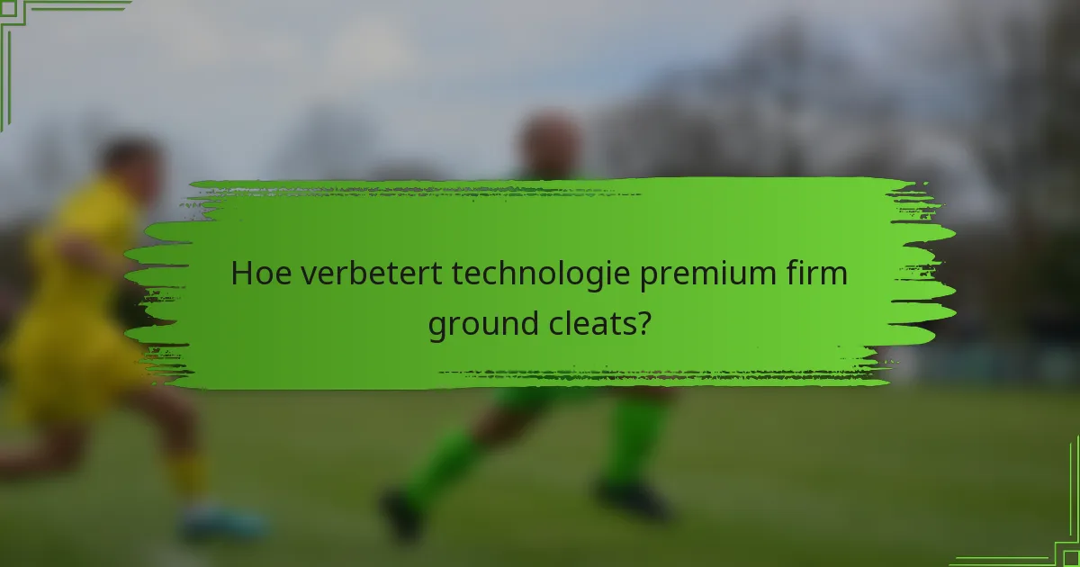 Hoe verbetert technologie premium firm ground cleats?