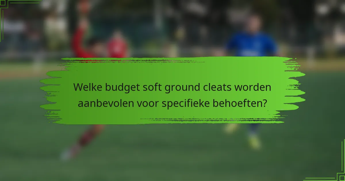 Welke budget soft ground cleats worden aanbevolen voor specifieke behoeften?