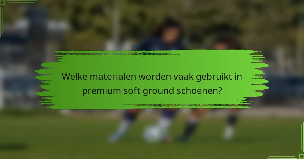 Welke materialen worden vaak gebruikt in premium soft ground schoenen?