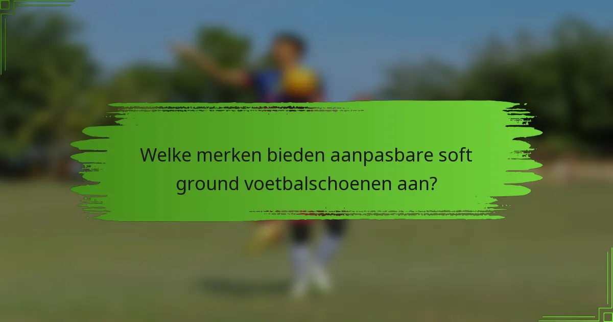 Welke merken bieden aanpasbare soft ground voetbalschoenen aan?