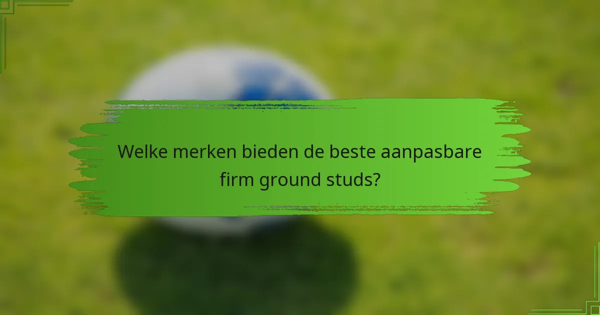 Welke merken bieden de beste aanpasbare firm ground studs?