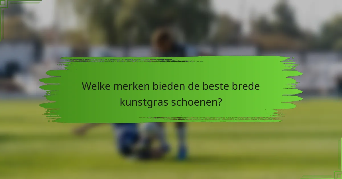 Welke merken bieden de beste brede kunstgras schoenen?