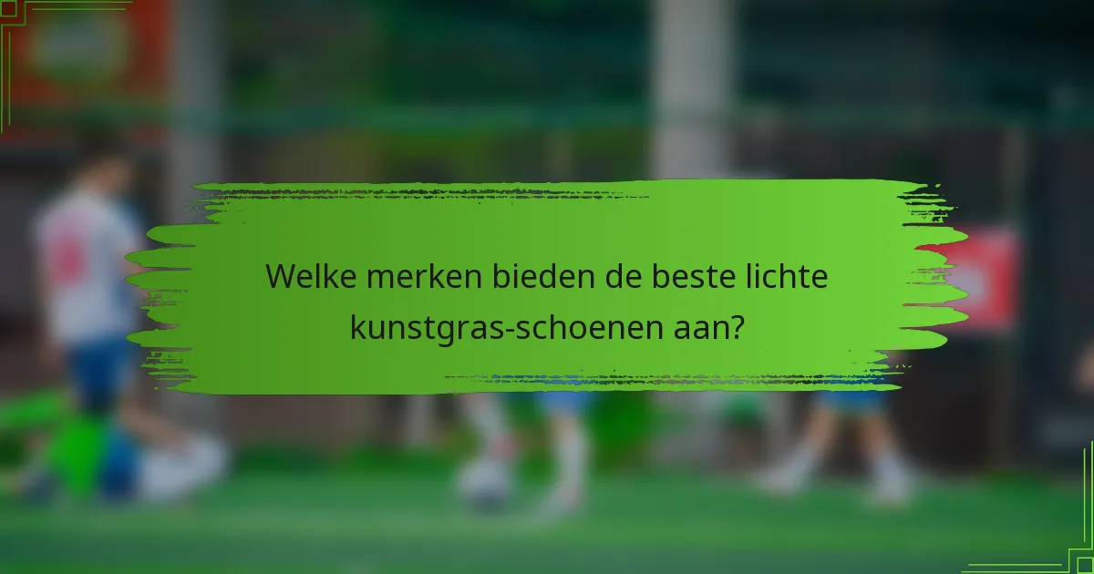 Welke merken bieden de beste lichte kunstgras-schoenen aan?