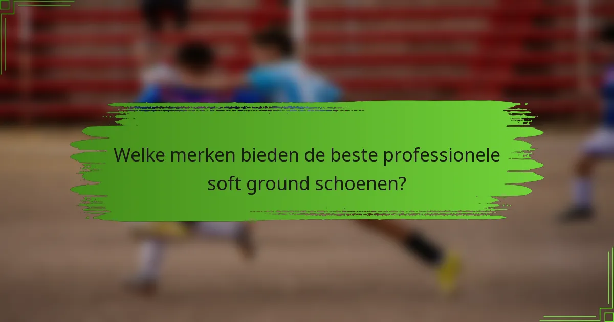 Welke merken bieden de beste professionele soft ground schoenen?